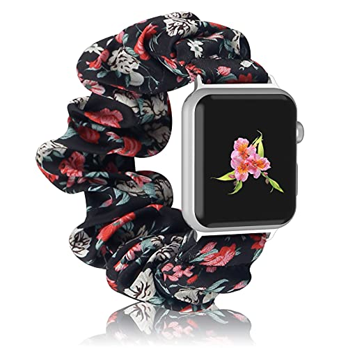 Scrunchie-Armband für Apple Watch - Bedrucktes Stoffarmband für Frauen und Mädchen - Elastisches Armband kompatibel mit Apple iWatch Serie 8,7, 6, 5, 4, 3, 2, 1 (38mm, 40mm, 41mm) von ORROKER