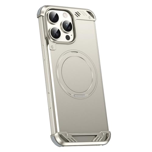 ORVCVGLB-Grau,16, Hülle Für iPhone 16 Pro Max/16 Pro/16 Plus/16, Magnetisches Ring Halter Metall Aromatherapie Handytasche Rahmenlos Ultradünnes Kratzfeste Fall von ORVCVGLB