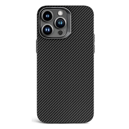 ORVCVGLB-Handyhülle für iPhone 16 Pro Max/16 Pro/16 Plus/16, Ultradünne Kohlefaser Hülle Metall KameraSchutz Stoßfeste Magnetische Handytasche,Schwarz,16 von ORVCVGLB