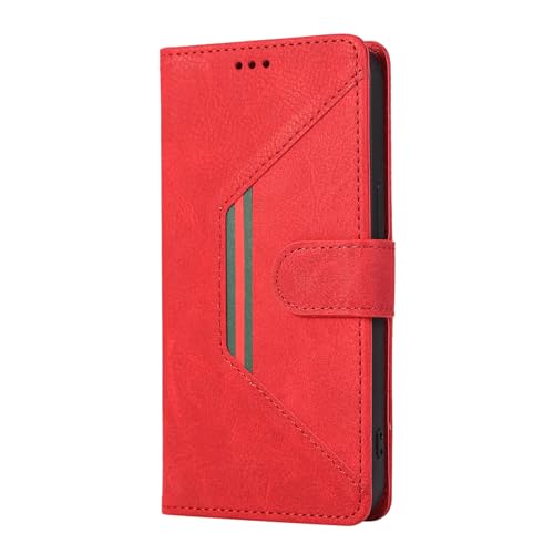ORVCVGLB-Hülle Für iPhone 16 Pro Max/16 Pro/16 Plus/16, Klappbar Leder Flip Brieftasche Schutzhülle Ständer Funktion Stoßfest Fall Handytasche,Rot,16 von ORVCVGLB