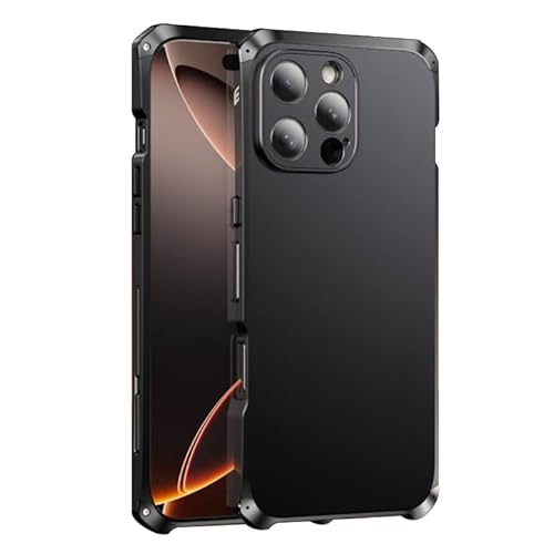 ORVCVGLB-Ultradünne Hülle für iPhone 16 Pro Max/16 Pro/16 Plus/16, Metall Grenze Handytasche Support Kabelloses Laden Stoßfeste Handyhülle,Schwarz,16 ORVCVGLB-Ultradünne Hülle für iPhone 16 Pro Max/16 Pro/16 Plus/16, Metall Grenze Handytasche Support Kabelloses Laden Stoßfeste Handyhülle,Schwarz,16 von ORVCVGLB
