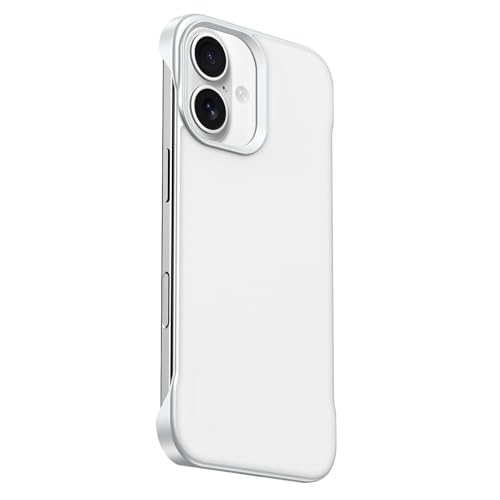 ORVCVGLB-Weiß,16 Pro, Handyhülle Für iPhone 16 Pro Max/16 Pro/16 Plus/16, Leder Handytasche Ultradünnes Rahmenlos Galvanisierte Luxus Kratzfeste Fall von ORVCVGLB