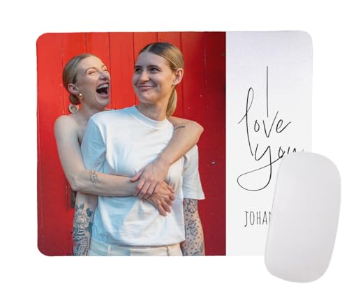 ORWO – Mousepad mit Foto | Naturkautschuk | Matt | 22,8 x 19,0 x 0,5 cm | rutschfest | abgerundete Ecken | Mousepad mit eigenem Foto | für Büro und Gaming geeignet (i Love You) von ORWONet