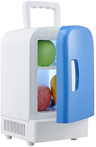 Kühlschrank Kühlschrank Gefrierschrank Heißer und kalter Kühlschrank mit doppeltem Verwendungszweck 4L Auto kleiner Mehrzweck-Mini-Kühlschrank tragbares Mini-Auto (Farbe: Blau von ORZSSJ