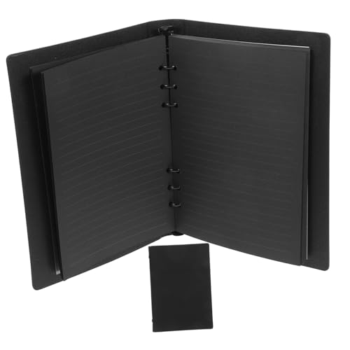 OSALADI 1 Loseblatt-Notizbuch Tasche Notizbuch Abdeckung leeres spiralblock Hefte für die Schule Notizblock klein Notizbücher für die Arbeit Zeitschriftenhefte Notizbücher Spirale Pu Black von OSALADI