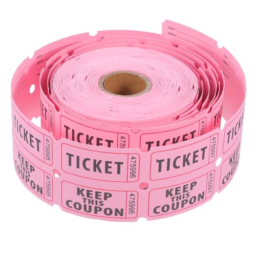 OSALADI 1 Rolle Los Tickets Veranstaltungstickets Veranstaltung Tickets Tombola-Tickets zum Ausdrucken Belohnungssystem im Klassenzimmer Partykarten doppeltes Offsetpapier Rosa von OSALADI
