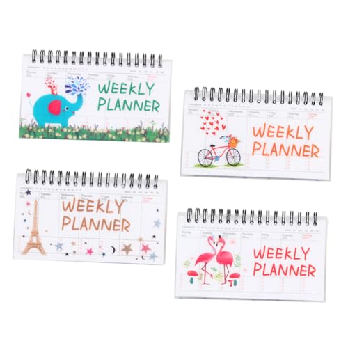 OSALADI 1 Satz 4 Stück Wochenplaner Home Organizer Planer Wöchentliche Planungsnotiz Des Lehrers Süßer Notizblock Tagesplanungsblock Abreißen Wöchentlicher Notizblock Wochenkalender Papier von OSALADI