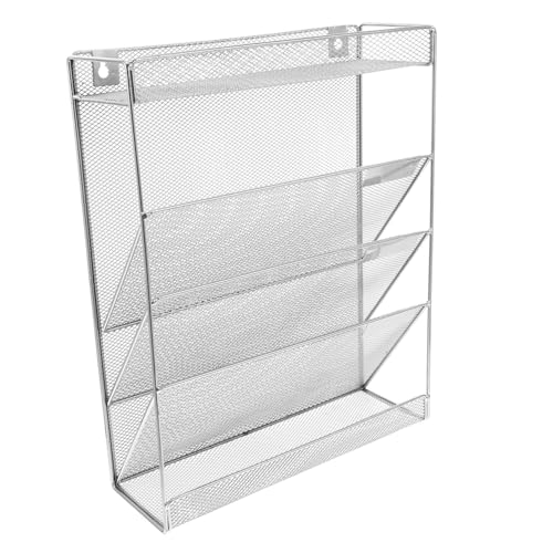 OSALADI 1 Satz Aufbewahrungsbox für Aktenregale ordner bürobedarf Wandorganisator Zeitschriftenhalter an der Wand Wandaktenhalter hängende Wandmappe Eisen Silver von OSALADI