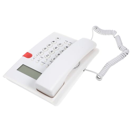 OSALADI 1 Satz Festnetz antworten für Stand Kabel aus Senior klein Minimalistisch retro Schreibtisch praktisch Tischtelefone Bürotelefon Abs Weiß von OSALADI