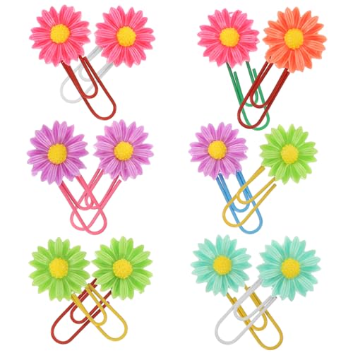 OSALADI 1 Satz Kleine Büroklammern Blumen Büroklammern Lesezeichen Markierungs Büroklammern Lesezeichen Blumen Büroklammern Blumen Büroklammern Für Sammelalben Kleine Metall 12 Stück von OSALADI