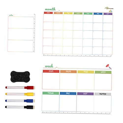 OSALADI 1 Set Whiteboard Kühlschrankmagnet Etiketten Magnete Magnetisch Löschbar Kleiner Kühlschrank Für Zimmerkühlschränke Termintafel Plantafel Magnetkalender Bunte Haustier von OSALADI