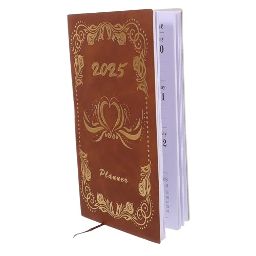 OSALADI 1 Zeitplan 2025 Wöchentlich Wochenplaner 2025 Kalenderbuch 2025 Notizbücher Tagesbuch 2025 Monatsplaner 2025 Täglich Terminkalender Notizblock 2025 Tagebuch Brown Kunstleder von OSALADI