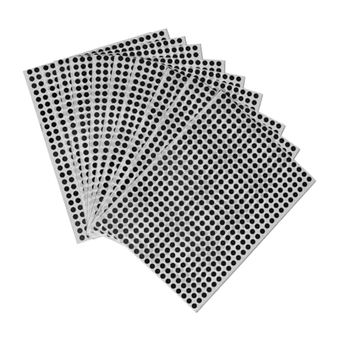 OSALADI 10 Blatt Rundes Aufkleberetikett Etiketten Farbig Farbe Kreis Geformt Punkte Kleine Tag-aufkleber Runden Bunt Blau Klebriger Punkt Dots -aufkleber Papier Black von OSALADI