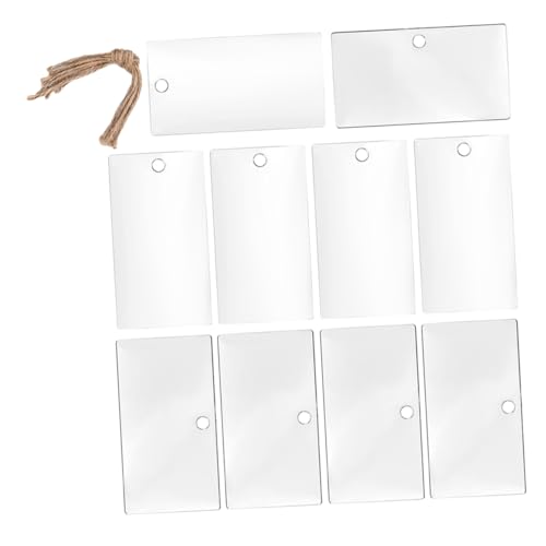 OSALADI 10 Stück Acryl-Etikett Hängeetiketten für Körbe leer hängend Warenetiketten aufgereiht Vorratsetiketten für Behälter Organisationsetiketten Hanfseil Transparent von OSALADI
