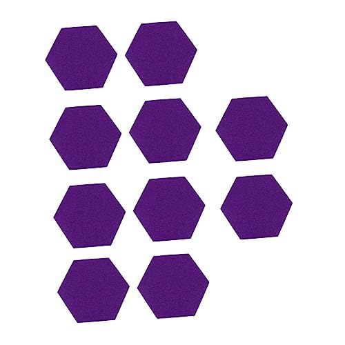 OSALADI 10 Stück Dreidimensionales Message Board Schwarzes Brett Des Büros Filz-sechseck-fliesenbrett Filzfliesen Für Die Wand Stoff Pinnwand Dekoration Gefühlt Violett von OSALADI