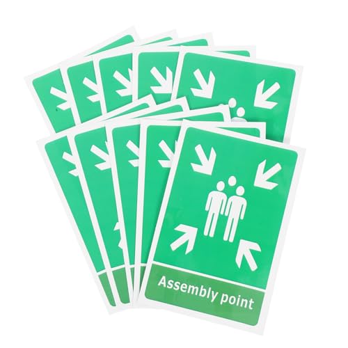 OSALADI 10 Stück Evakuierungszeichenaufkleber Evakuierungsaufkleber Notausgang Ausgangsschild Feuerausschreibung Feuermelder-schild Arbeitsplatzschild Sicherheitszeichen Green Pvc von OSALADI