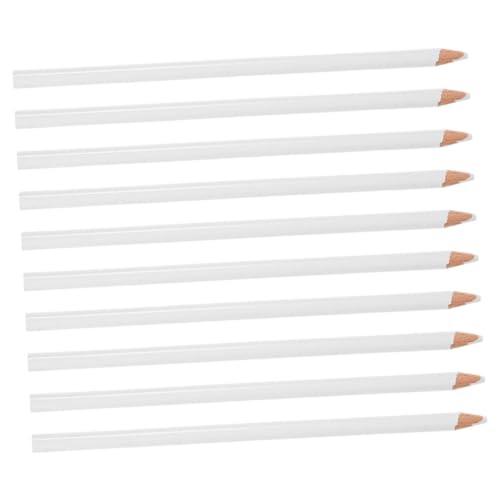 OSALADI 10 Stück weißer Kajalstift markierungsstift wachsmalstift Spezieller Bleistift Kreidestifte für Textilien Zeichenstifte für Hobbykünstler weißer Kreidestift Fettbleistift hölzern von OSALADI