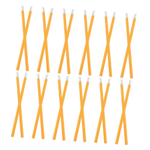 OSALADI 100 Stück Gummistift radiergummi Schulbedarf lange Stifte Bleistifte aus Holz Klassenzimmerzubehör Bleistifte schreiben Multifunktionsbleistifte hölzern Orange von OSALADI