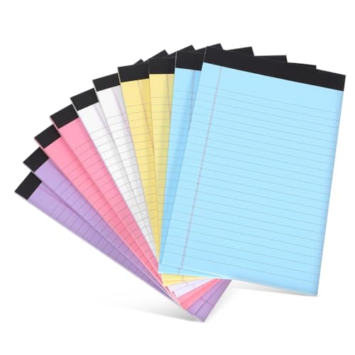 OSALADI 10er-Packung Farbiger Notizblock Unterlage Regiert Klein Notizbilder Gefüttert Treffen Bunt Notizbuch Exekutive Pads Legal Kratzen Professional Zeitschrift Schule Papier von OSALADI