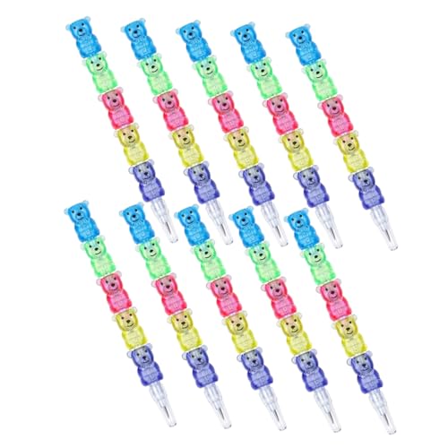 OSALADI 12 Stück Bärenstift Zeichentrickstifte Für Cartoon-bleistifte Bleistifte Gastgeschenke Für Kindergeburtstage Süße Stapelbare Bleistifte Bleistift Schreibwaren Plastik von OSALADI