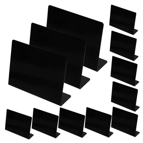 OSALADI 12 Stück Lebensmittelmarkierungen Kleiner Tafel Wiederverwendbar Tafeln Hochzeiten Briefbrett Zeichen Etiketten Büfett Kleine Tafelschilder Esstisch Party Black Pvc von OSALADI