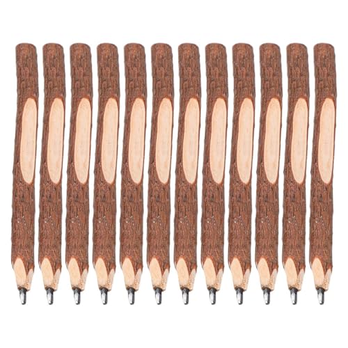 OSALADI 12 Stück Zweigbleistift Graphit Bleistifte Für Kind Skizzieren Zeichnung Campingdekorationen Bleistift Aus Holz Camping-partyartikel Süße Schulsachen Brown Kiefernholz von OSALADI