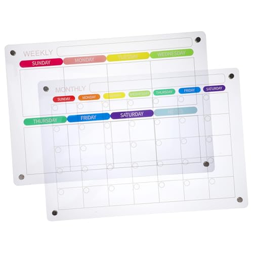 OSALADI 1Satz Magnetische Wandtafel Mit Stift Abwischbare Nachrichtentafel Für Kühlschrank Dekorative Planungs Und Notiztafel Monats Und Wochenkalender von OSALADI