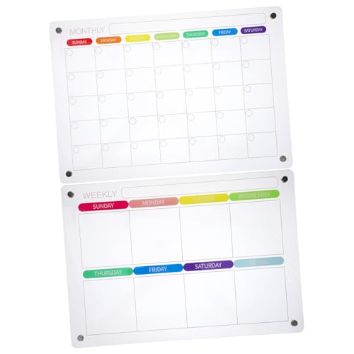 OSALADI 1Satz Magnetisches Memo Board Für Kühlschrank Abwischbare Trockener Löschplatte Für Wochen Und Monatsplanung Stift Und Magneten Silberfarben von OSALADI