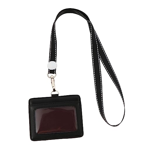 OSALADI 1Stück Ausweishülle Mit Lanyard Für Karten Horizontal Langlebig Hochwertiges PU Für Mitarbeiter Und Studentenausweise von OSALADI