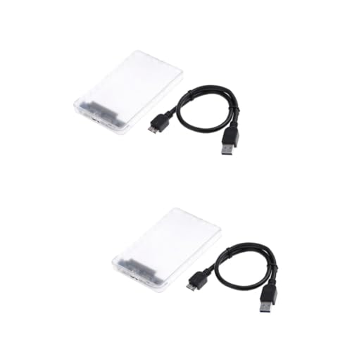 OSALADI 2 Externe Festplattengehäuse USB Festplattengehäuse Externe Festplattenhülle für SSD transparentes Außengehäuse externes festplattengehäuse HDD-Gehäuse tragbare Festplatte von OSALADI
