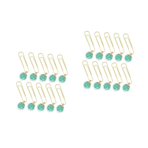 OSALADI 2 Sätze Büroklammer Papier Lesezeichen Zwischenablage Mini Clip Bürodekor Markieren Produkt Beschichtet Bindestift Exquisite Klemme Metall 10 Stück * 2 von OSALADI
