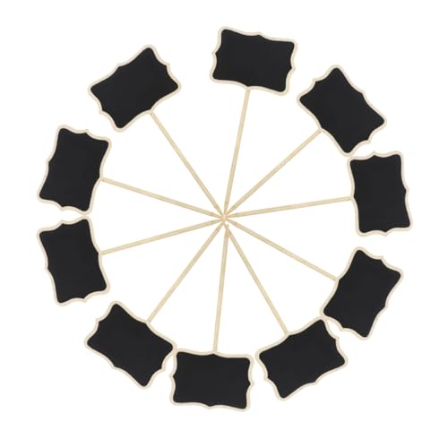 OSALADI 20 Stück Kleiner Tafeleinsatz Halloween-wursttafel Tafelwand Tafelschilder Tischplatte Wetterfeste Etiketten Für Kräuter Im Garten Große Tafel Heimkehr-cupcake-topper Hölzern Black von OSALADI