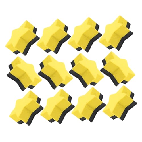 OSALADI 20 Stück Pentagramm-radiergummi Tragbarer Trockenlöscher Radiergummis Für Weiße Tafeln Tafelradierer Für Trockene Radiergummis Whiteboard-radierer Yellow Filzstoff von OSALADI