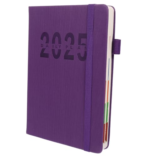 OSALADI 2025 Bürobedarf Großer Planer Notizbuch Kalenderbuch Homeoffice-grundlagen Ordnerplaner Tagesplaner Notizblock Neutrale Notizbücher College-linierte Notizbücher Tagebuch Violett Pu von OSALADI
