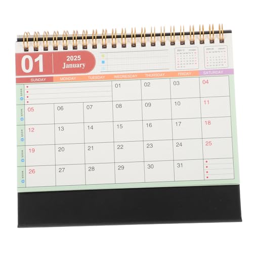 OSALADI 2025 Stehtischkalender Tischkalender Stehend Flip Monatlicher Tischkalender Süßer Kalender Stand Büro Bunt Kalender Abreißen Desktop Schreibtischkalender Brown Papier von OSALADI