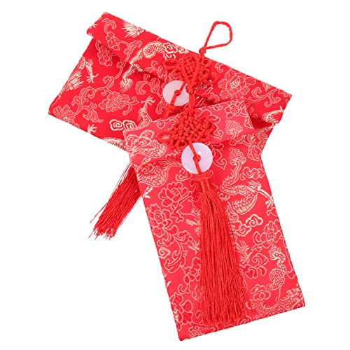 OSALADI 2Stücke Braut Rote Umschläge Mit Fake Jade Quaste Traditionelle Chinesische Päckchen Für Neujahr Geburtstage Hochzeiten Und Elegante Geschenkverpackung Mit Drachenmuster von OSALADI