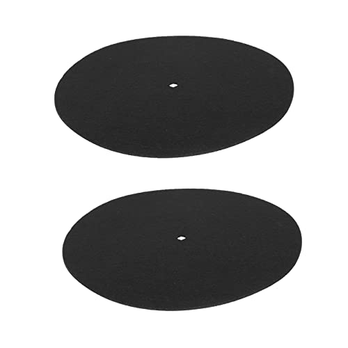 OSALADI 2st Grammophon-plattenblock Plattenteller Slipmat Antistatische Abdeckung Plattenspielermatte Schutzpolster Prämie Plattenteller Matte Roter Filz Dj-zubehör Gefühlt Notizbuch Vinyl von OSALADI