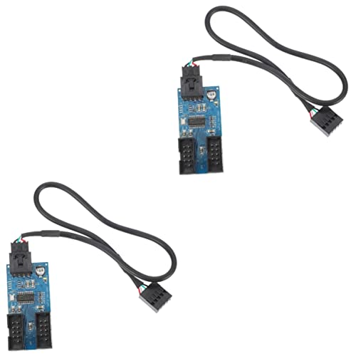 OSALADI 2st Riser-Karte USB Schreibtisch Hub 9-poliger USB-Header-Adapter Adapter Für Verlängerungskabel Verlängerungs-hub-Adapter 9-poliger Port-multiplikator Rechner Leiterplatte USB-hub von OSALADI