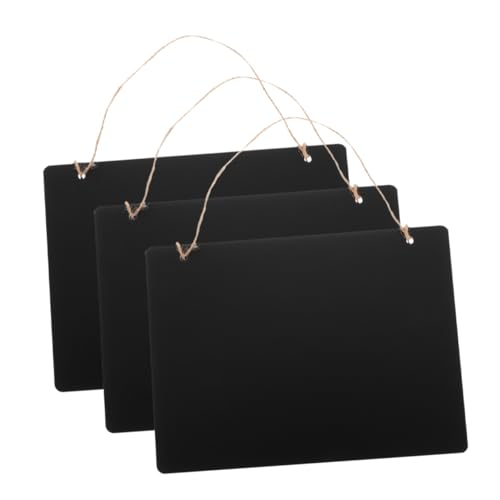 OSALADI 3 Stück Doppelseitige Tafelbeschilderung Doppelseitige Tafelschilder Aus Holz Zum Aufhängen Schwarzes Brett Message Board Tafelschild Zum Aufhängen Kreidetafel-schild Black Hölzern von OSALADI