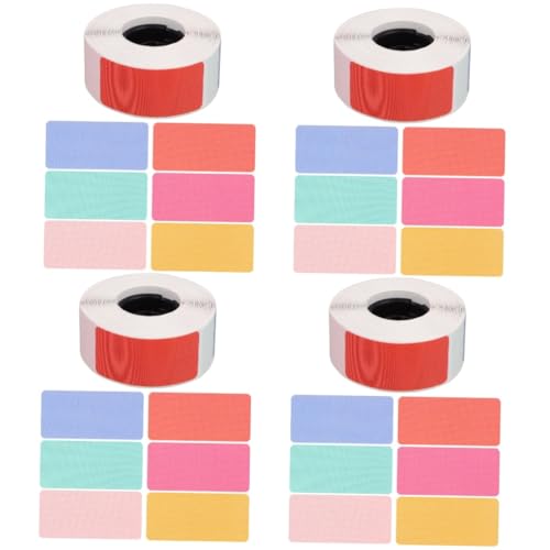 OSALADI 4 Rollen Thermoetikettenpapier Vinyl thermische Aufkleber Thermal- farbig klein flaschenetiketten adressetiketten Thermoaufkleber-Etiketten Etikettenbänder selbstklebendes Papier von OSALADI