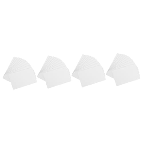 OSALADI 4 Sätze Leere Mitarbeiterkarte Leere Karten Schmucklos Name Leere Nachrichtenkarten Diy Basteletikett Zubehör Für Die Kartenherstellung Etiketten Für Drucker Pvc Weiß 10 Stück * 4 von OSALADI