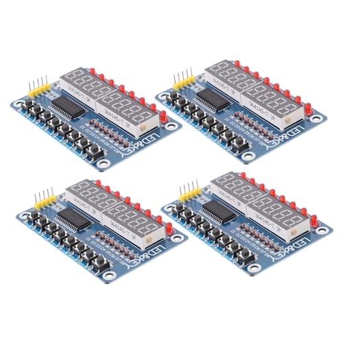 OSALADI 4 Stück 8 8-bit-led-digitalröhre Anzeigemodul Digitales Segmentmodul Mikrocontroller Digitale Röhre 8 Tasten Tm1638 Digitales Display-tastenmodul Anzahl PCB von OSALADI