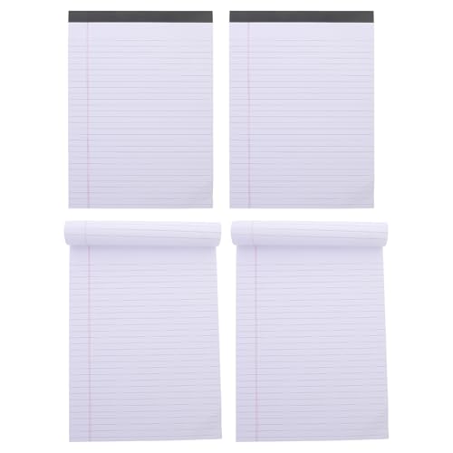 OSALADI 4 Stück Papier Nehmen Gefüttert Pads Notizblock Arbeitsheft Zeitschrift Notizbuch Papierblöcke Liniertes Papier Notizbücher Für Die Arbeit Schmucklos Notizpolster Klein Weiß von OSALADI