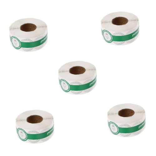 OSALADI 5 Rollen siegel aufkleber Etikett Nachtisch wegbringen nachweisen Hochzeit sicher Das Getränkeaufkleber Siegelaufkleber für Backwaren Backsiegelaufkleber PVC Green von OSALADI