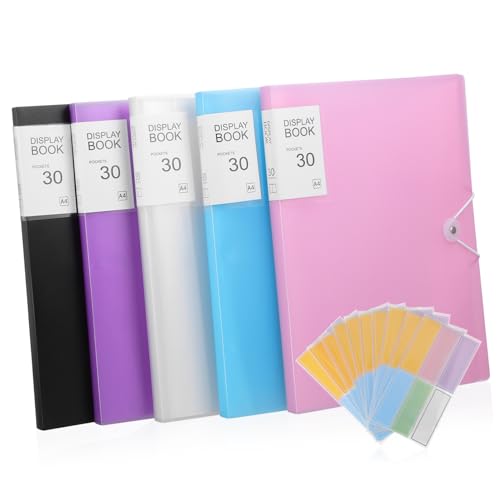 OSALADI 5 Stück Ordner Anzeigen Schule Ausstellungsbuch Groß Binder-organisation Binden Einfügung Ärmel Unterlagen Wichtiger Dokumenten-organizer Plastikbinder Kleine Ordner Buchanzeige Pp von OSALADI