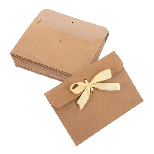 OSALADI 50 Stücke Bogen Umschlag Thanksgiving Präsentieren Karte Leere Boxen Für Schal Präsentieren Boxen Beige Band von OSALADI
