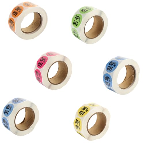 OSALADI 6 Rollen Logo-Aufkleber Vinyl Prozentsatz Aufkleber prozentuale Aufkleber groß Aufkleber Beschriftungen Offs Liste Supermarkt-Etikettenaufkleber Prozent auf Aufkleber Papier OSALADI 6 Rollen Logo-Aufkleber Vinyl Prozentsatz Aufkleber prozentuale Aufkleber groß Aufkleber Beschriftungen Offs Liste Supermarkt-Etikettenaufkleber Prozent auf Aufkleber Papier von OSALADI