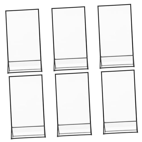 OSALADI 6 Stück Acryl Tischnummernschild Bilderständer Schilderhalter Acrylständer Für Display Acryl Displayständer Bilderhalter Menühalter Tischständer Für Schilder Schwarz von OSALADI