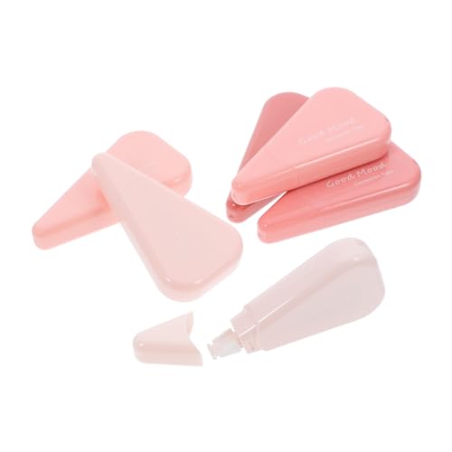 OSALADI 6 Stück Dreieckiges Korrekturband Bandrolle Klebestreifenrolle White-out-tape-stift Korrekturband Ausschreiben Süßes Weiß Kawaii Schulmaterial Highlighter-tape Plastik Rosa von OSALADI