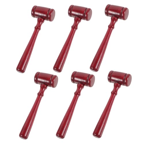 OSALADI 6 Stück Richterhammer Richten Hammer Mini-hammer-requisite, Das Hammerspielzeug Schlägt Richter Hammer Kinderspielzeughammer Kleine Hammer Rot Holz von OSALADI